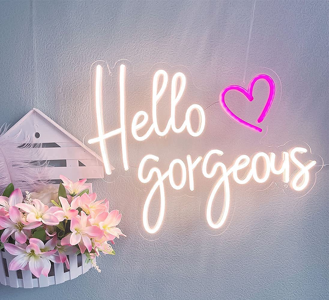 Hello Gorgeous Neon Signs for Wall Decor