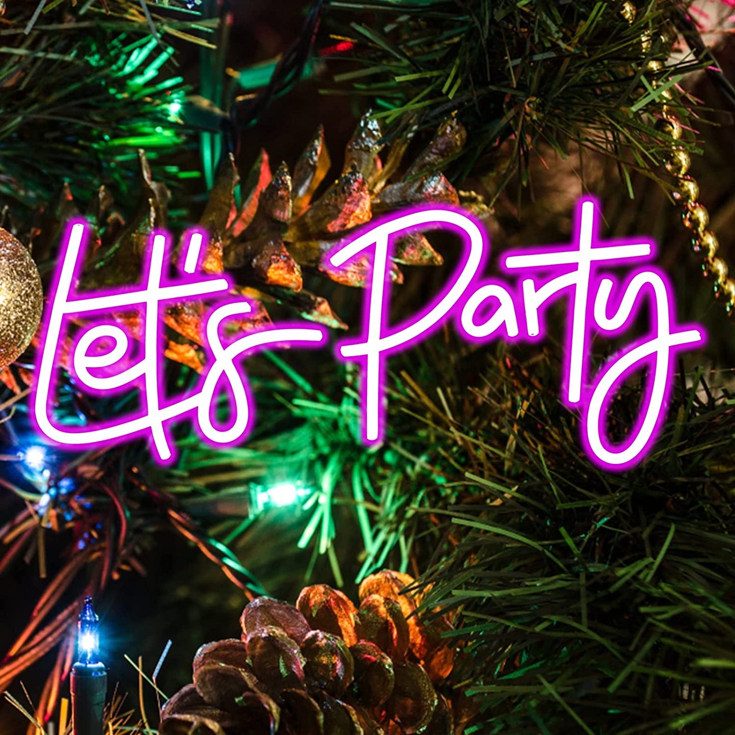 Let's Party Neon Sign, 23"X10" Neon Sign for Wall Décor