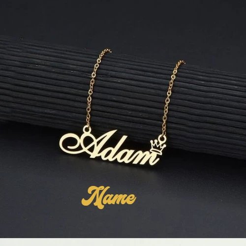 GOLD PLATED CROWN NAME PENDANT - TRUROOTS - A Custom Gift Store